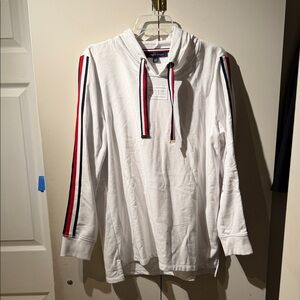 Tommy Hilfiger White Polo with Red and Blue Accents